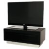 Crick LCD TV Stand Small In Black With Glass Door