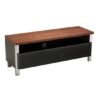 Rusper LCD TV Stand Small In Walnut With Grey Glass Door