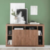 Raya Wooden Sideboard With 3 Doors In Mercury