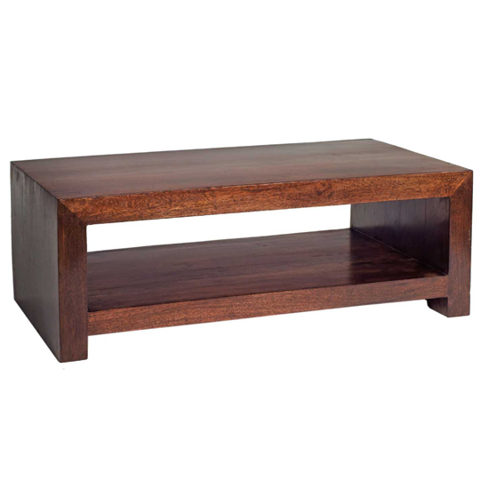 Tivat Mango Wood Coffee Table Large In Dark Mahogany