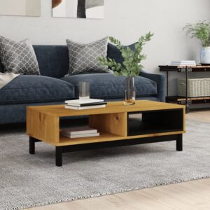 Buxton Wooden Coffee Table With 2 Shelves In Brown Black