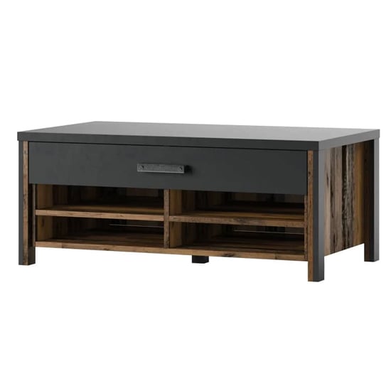 Blois Wooden Coffee Table With 1 Drawer In Matera Oak