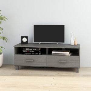 Hull Wooden TV Stand With 2 Drawers In Light Grey