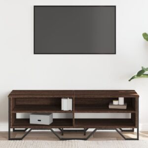 Fargo Wooden TV Stand With 4 Shelves In Brown Oak