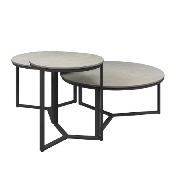 Raleigh Ceramic Nesting Coffee Tables In Grey