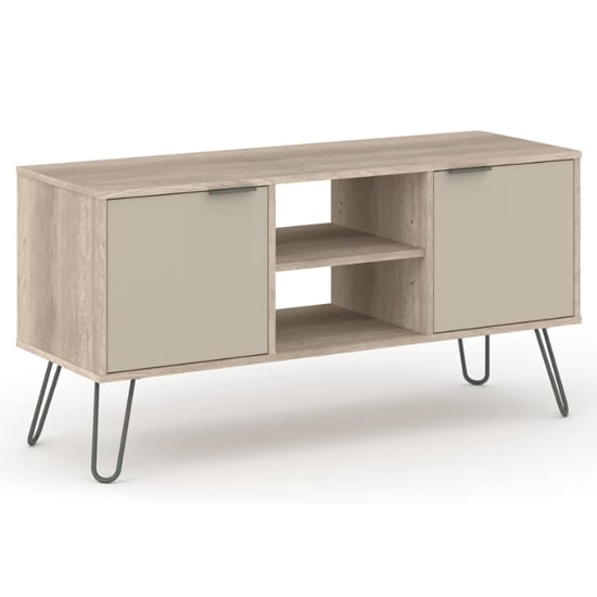 Avoch Wooden TV Stand With 2 Doors In Light Oak