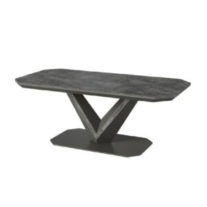 Becton Ceramic Rectangular Coffee Table In Slate Grey