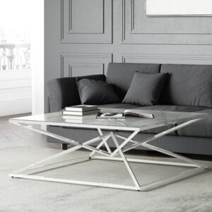 Penrith Clear Glass Coffee Table With Chrome Frame