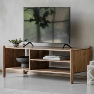 Captiva Wooden TV Stand With 3 Shelves In Natural