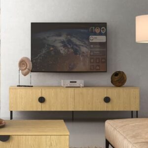 Marshfield Wooden TV Stand With 4 Doors In Oak Baltic