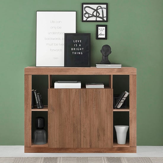 Raya Wooden Sideboard With 2 Doors In Mercury