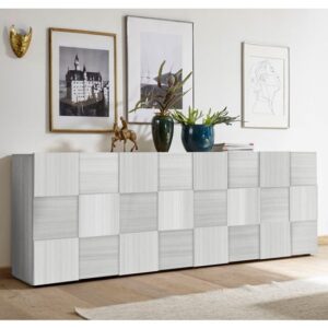 Aleta Wooden Sideboard In Eucalyptus Oak With 4 Doors