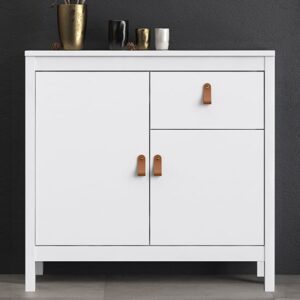 Barcila Wooden Sideboard With 2 Doors 1 Drawer In White