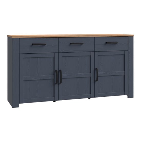 Belgin Wooden Sideboard With 3 Doors 3 Drawers In Navy And Oak