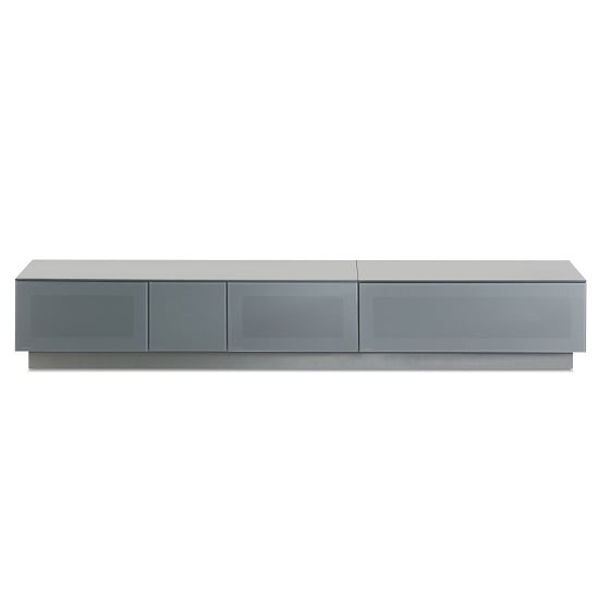 Elements Wooden TV Stand With 3 Glass Doors In Grey