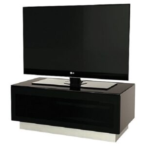 Elements Wooden TV Stand With Glass Door In Black