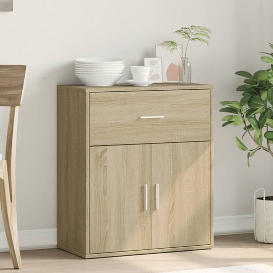 Exeter Wooden Sideboard With 2 Doors 1 Drawers In Sonoma Oak