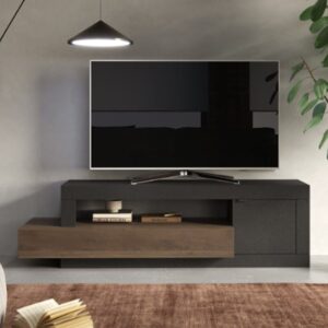 Fiora TV Stand With 1 Door 1 Drawer in Lava And Mercure