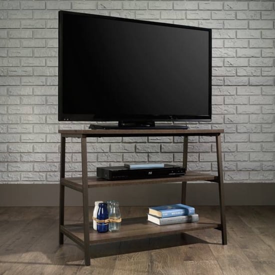 Indio Wooden TV Stand With 2 Shelves In Smoked Oak