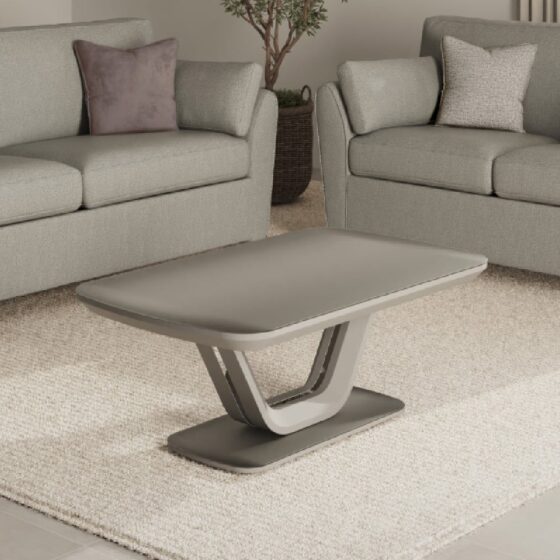 Langley Wooden Coffee Table With Glass Top In Graphite