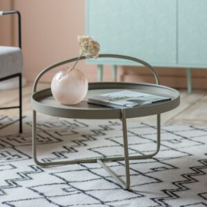 Marbury Metal Round Coffee Table In Latte