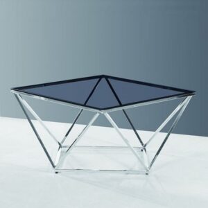 Penge Smoked Glass Coffee Table With Chrome Frame