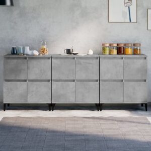 Peyton Wooden Sideboard With 12 Doors In Concrete Effect