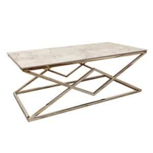 Vestal Sintered Stone Top Coffee Table In Stomach Ash Grey